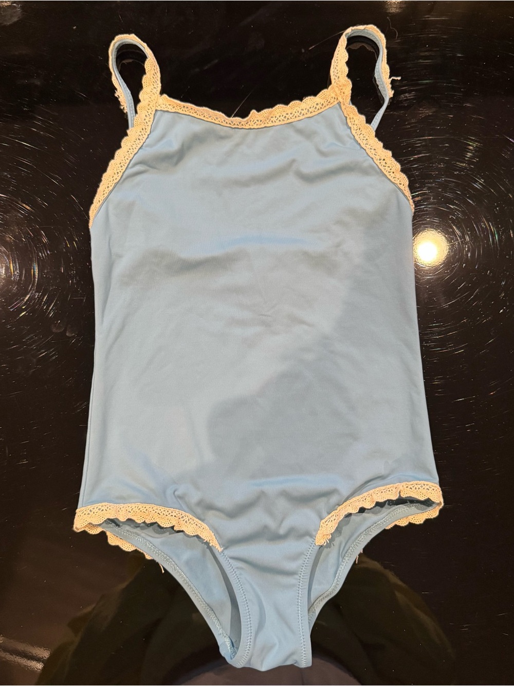 Zara Light Blue Camisole with Cream Lace Trim